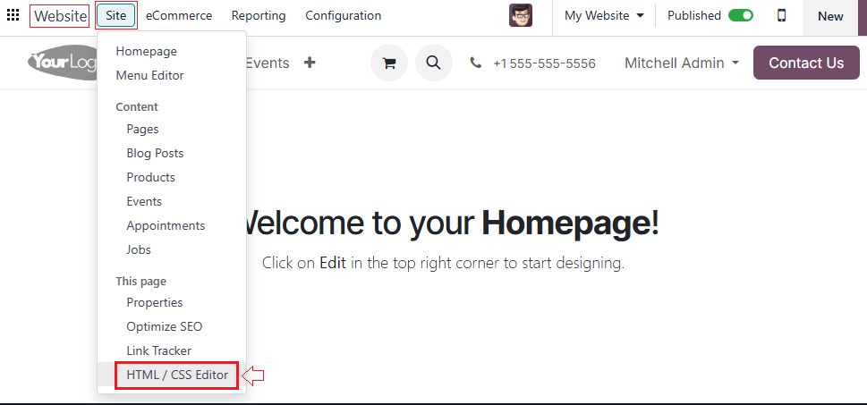 Odoo HTML/CSS Editor